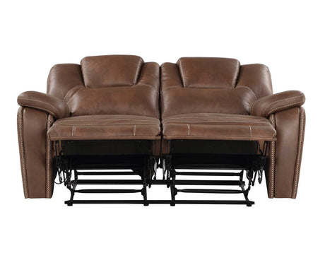 Rudger Chestnut Manual Reclining Loveseat by Steve Silver at Eve Furniture