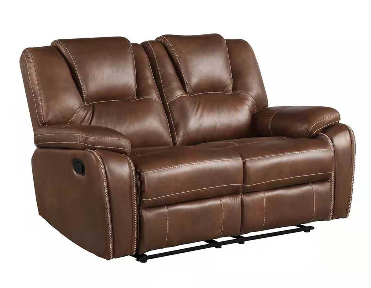 Rudger Chestnut Manual Reclining Loveseat by Steve Silver at Eve Furniture