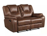 Rudger Chestnut Manual Reclining Loveseat by Steve Silver at Eve Furniture