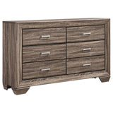 Kauffman Washed Taupe 6-Drawer Dresser