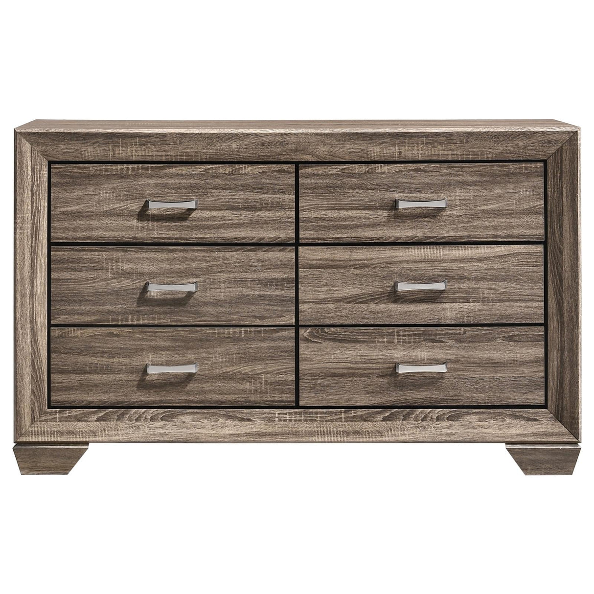 Kauffman Washed Taupe 6-Drawer Dresser