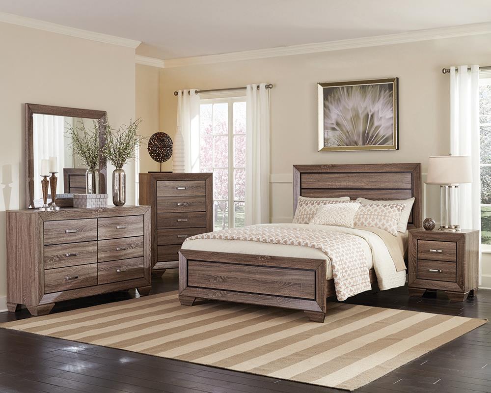 Kauffman 4-Piece Eastern King Bedroom Set with High Straight Headboard