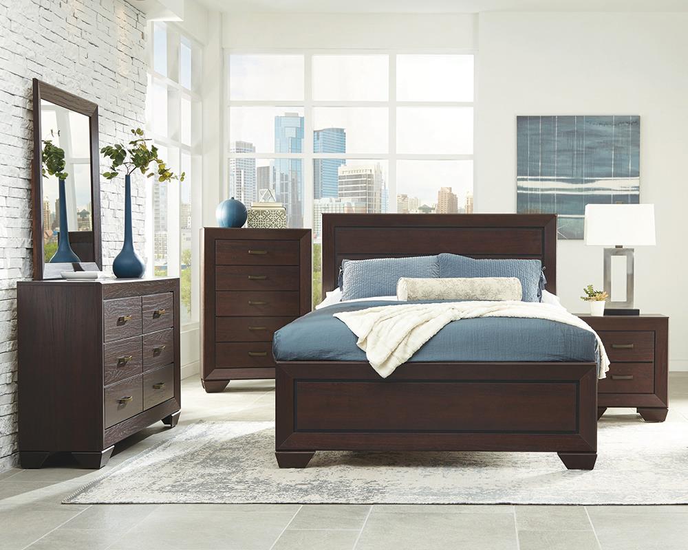 Kauffman 4-Piece Eastern King Bedroom Set with High Straight Headboard