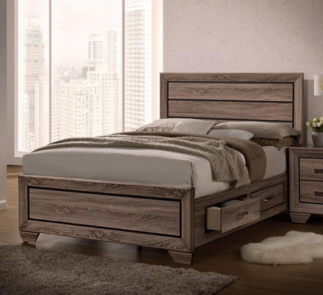 Kauffman California King Storage Bed Washed Taupe