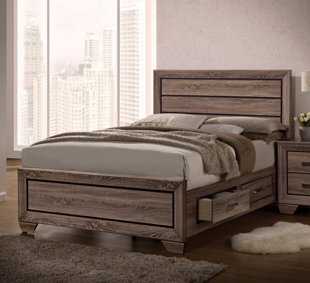 Kauffman California King Storage Bed Washed Taupe by Coaster at Eve Furniture