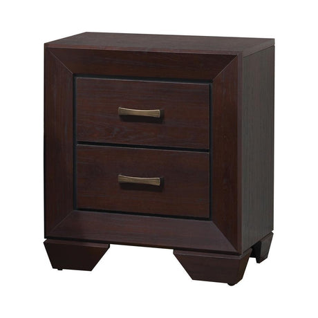 Kauffman Dark Cocoa 2-Drawer Nightstand by Coaster at Eve Furniture