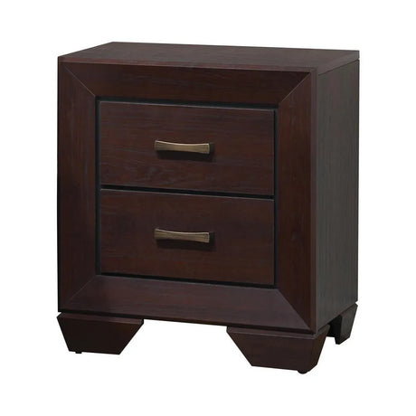 Kauffman Dark Cocoa 2-Drawer Nightstand by Coaster at Eve Furniture