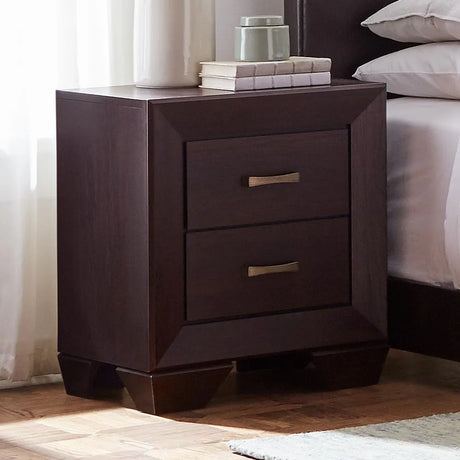 Kauffman Dark Cocoa 2-Drawer Nightstand by Coaster at Eve Furniture