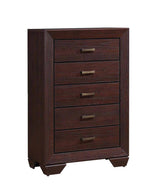 Kauffman Dark Cocoa 5-Drawer Chest by Coaster at Eve Furniture