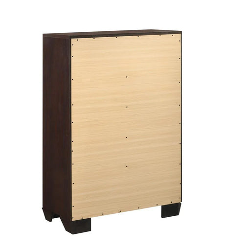 Kauffman Dark Cocoa 5-Drawer Chest by Coaster at Eve Furniture