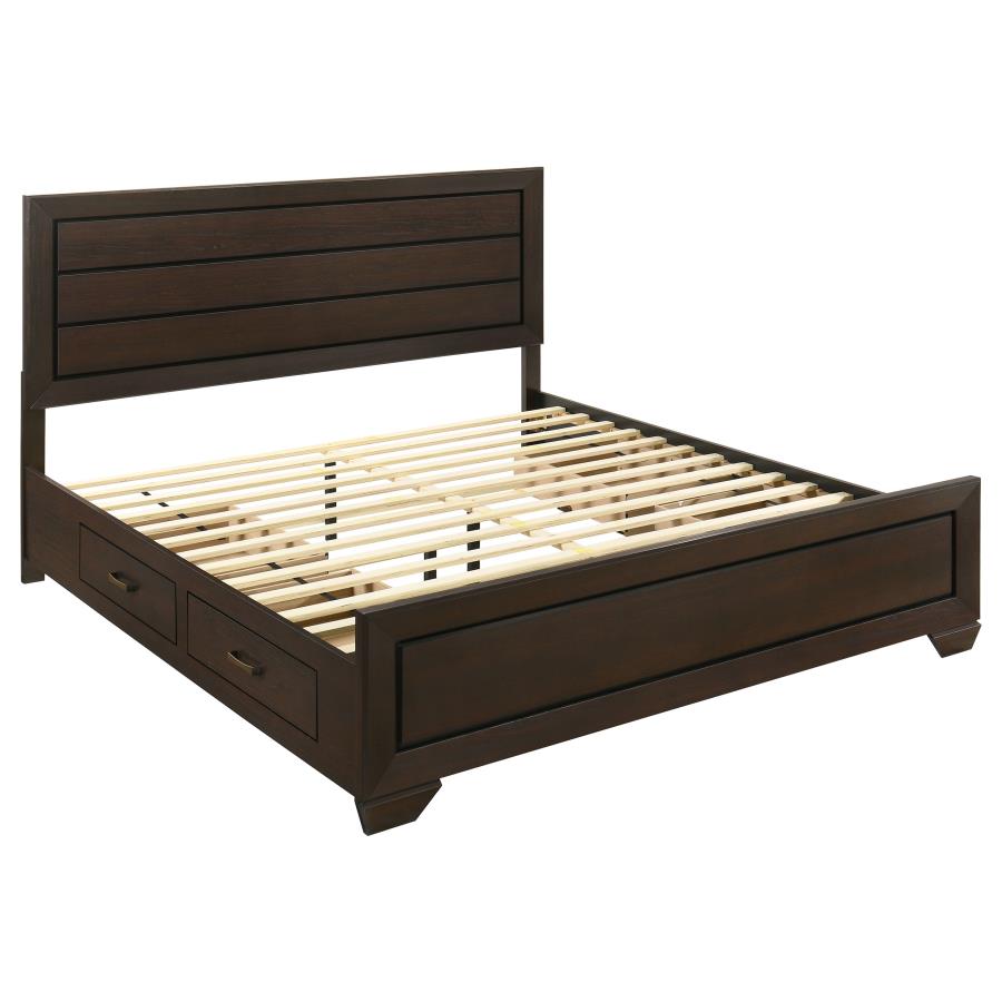 Kauffman Dark Cocoa 5-Piece Storage King Bedroom Set with High Straight Headboard by Coaster at Eve Furniture