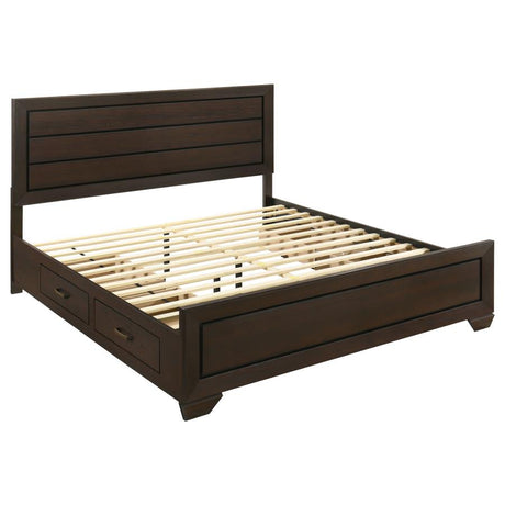 Kauffman Dark Cocoa 5-Piece Storage King Bedroom Set with High Straight Headboard by Coaster at Eve Furniture