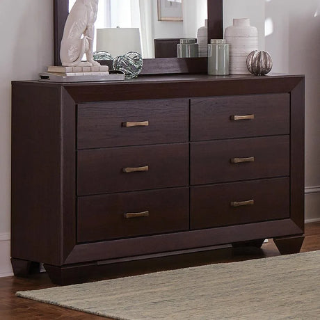 Kauffman Dark Cocoa 6-Drawer Dresser by Coaster at Eve Furniture