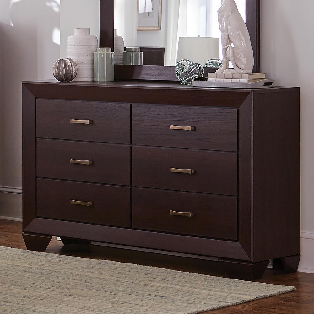 Kauffman Dark Cocoa 6-Drawer Dresser by Coaster at Eve Furniture