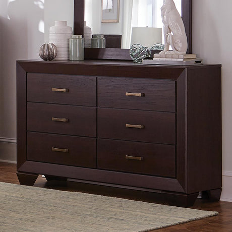 Kauffman Dark Cocoa 6-Drawer Dresser by Coaster at Eve Furniture