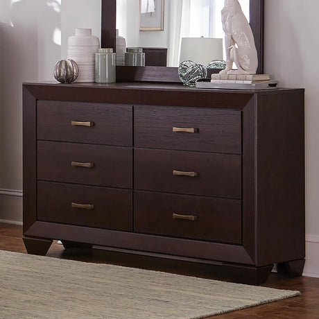 Kauffman Dark Cocoa 6-Drawer Dresser by Coaster at Eve Furniture