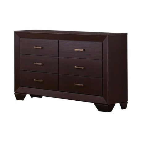 Kauffman Dark Cocoa 6-Drawer Dresser by Coaster at Eve Furniture