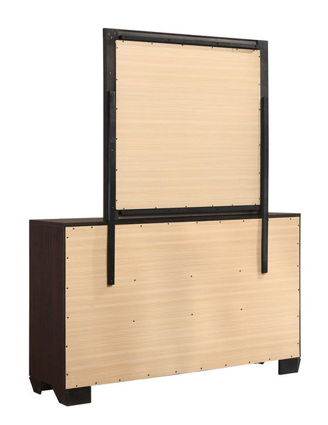 Kauffman Dark Cocoa Rectangular Mirror by Coaster at Eve Furniture