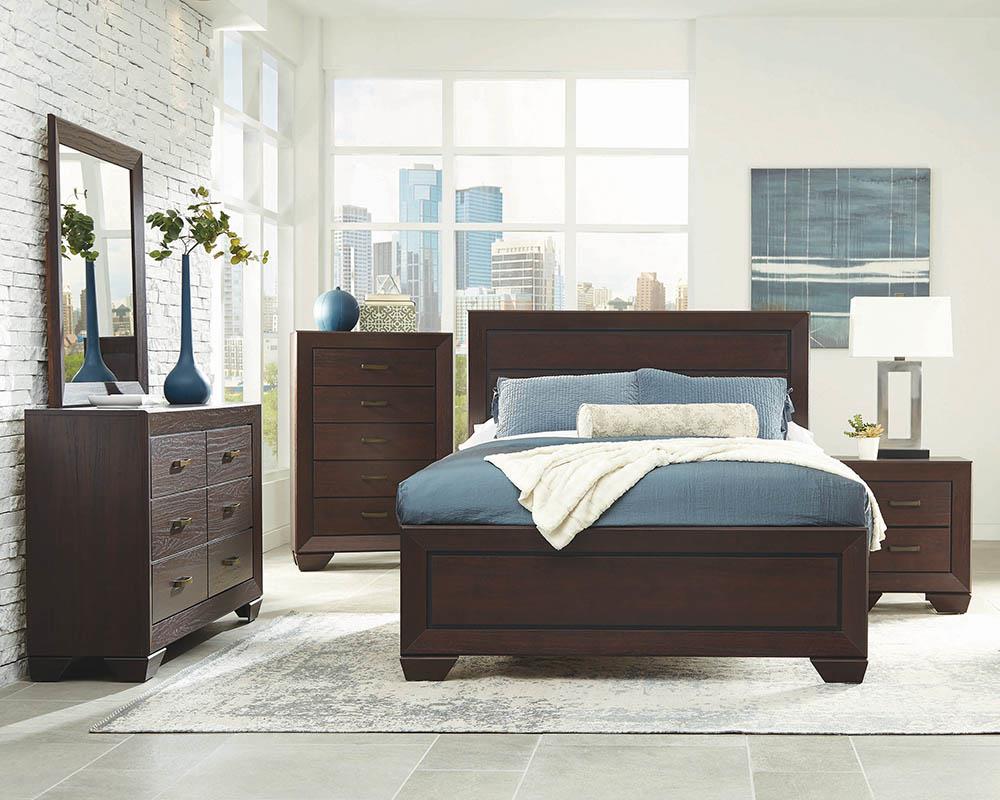 Kauffman Dark Cocoa Storage Platform Bedroom Set