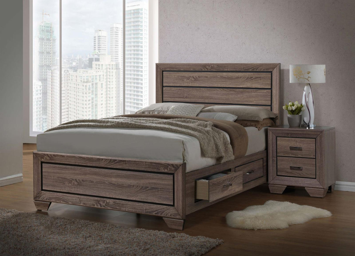 Kauffman 4-Piece Storage Eastern King Bedroom Set with High Straight Headboard