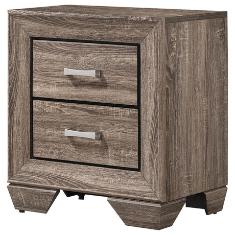 Kauffman Washed Taupe 2-Drawer Nightstand by Coaster at Eve Furniture