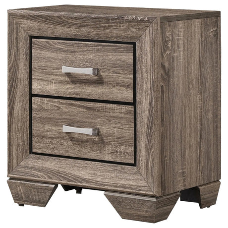 Kauffman Washed Taupe 2-Drawer Nightstand by Coaster at Eve Furniture