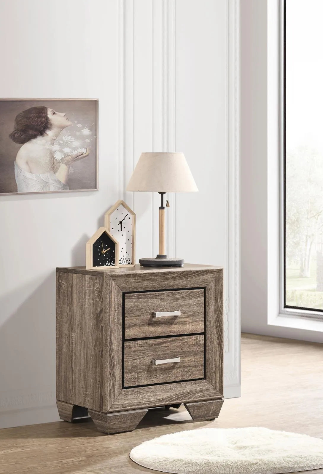 Kauffman Washed Taupe 2-Drawer Nightstand by Coaster at Eve Furniture