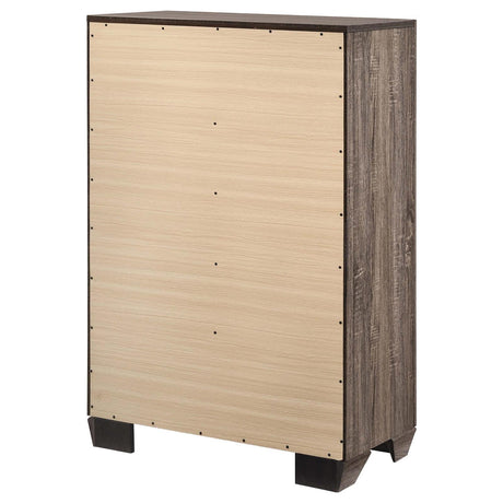 Kauffman Washed Taupe 5-Drawer Chest by Coaster at Eve Furniture