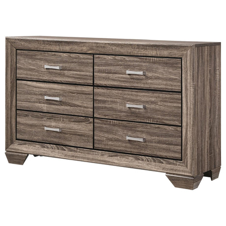 Kauffman Washed Taupe 6-Drawer Dresser by Coaster at Eve Furniture