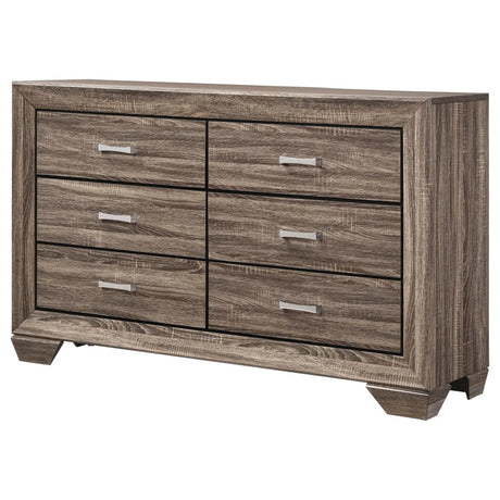 Kauffman Washed Taupe 6-Drawer Dresser by Coaster at Eve Furniture