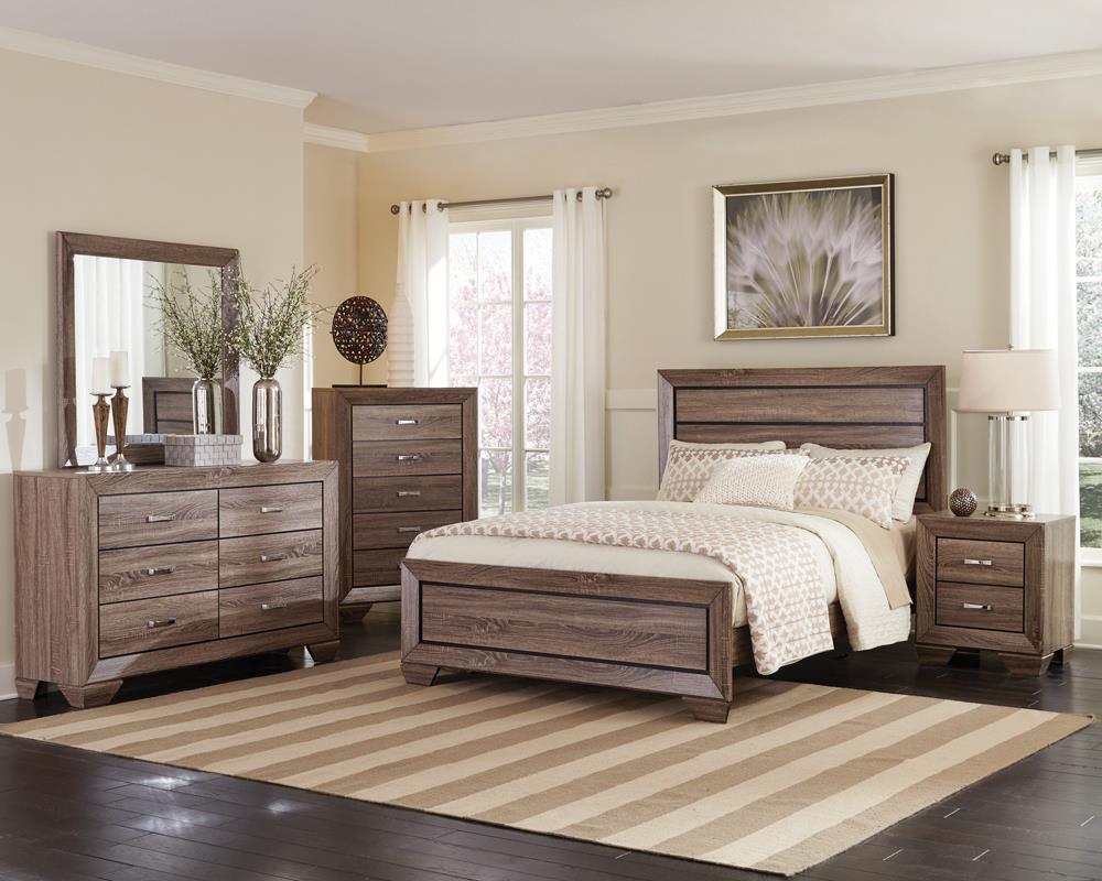 Kauffman Washed Taupe Eastern King Panel Bed by Coaster at Eve Furniture