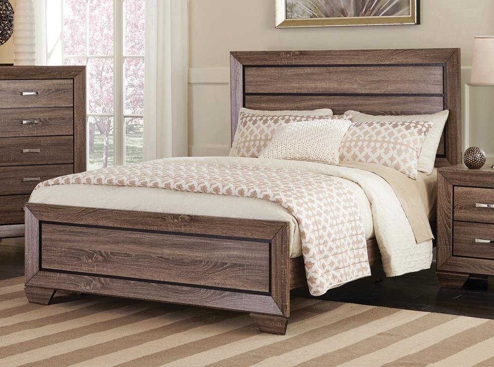 Kauffman Washed Taupe Eastern King Panel Bed by Coaster at Eve Furniture