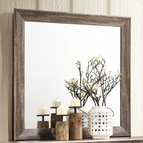 Kauffman Washed Taupe Rectangular Mirror by Coaster at Eve Furniture
