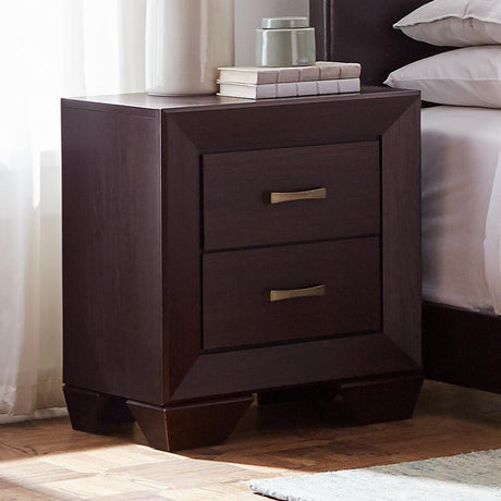Kauffman Dark Cocoa 2-Drawer Nightstand by Coaster at Eve Furniture