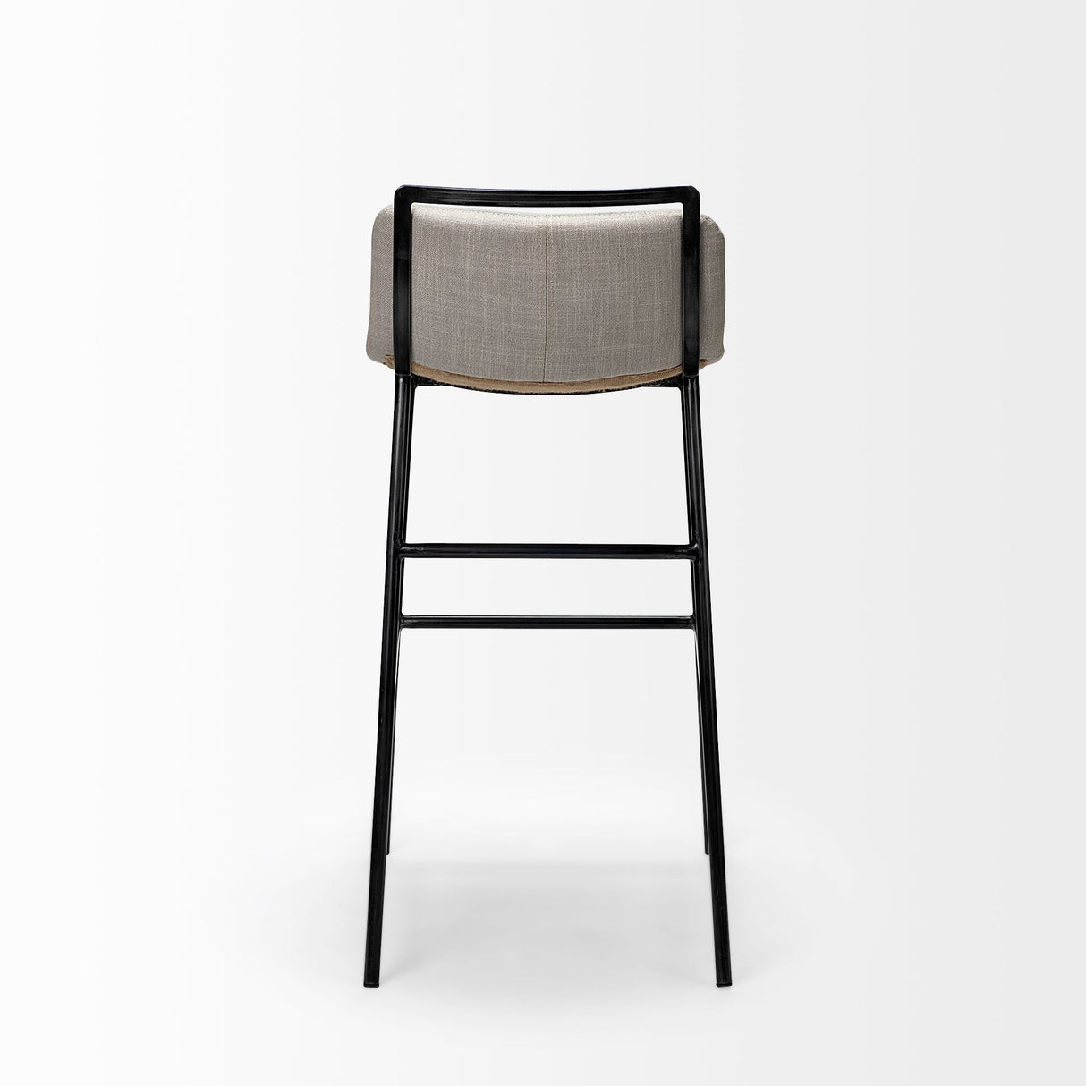 Kavalan 33.5" Total Height Beige Upholstered Seat Gray Metal Frame Counter Stool by Mercana at Eve Furniture