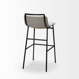 Kavalan 33.5" Total Height Beige Upholstered Seat Gray Metal Frame Counter Stool by Mercana at Eve Furniture