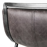 Kavalan 33.5" Total Height Ebony Leather Seat Black Metal Frame Counter Stool by Mercana at Eve Furniture