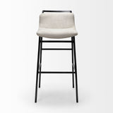 Kavalan 37.5" Total Height Beige Upholstered Seat Gray Metal Frame Bar Stool by Mercana at Eve Furniture