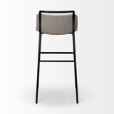 Kavalan 37.5" Total Height Beige Upholstered Seat Gray Metal Frame Bar Stool by Mercana at Eve Furniture