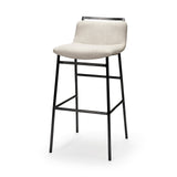Kavalan 37.5" Total Height Beige Upholstered Seat Gray Metal Frame Bar Stool by Mercana at Eve Furniture