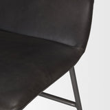 Kavalan 37.5" Total Height Ebony Leather Seat Black Metal Frame Bar Stool by Mercana at Eve Furniture