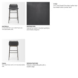 Kavalan Backless 33.5in Seat Counter Stool | Chocolate Leather by Mercana at Eve Furniture