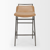 Kavalan Backless 33.5in Seat Counter Stool | Tan Leather w/ Gunmetal by Mercana at Eve Furniture