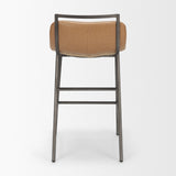 Kavalan Backless 33.5in Seat Counter Stool | Tan Leather w/ Gunmetal by Mercana at Eve Furniture