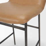 Kavalan Backless 33.5in Seat Counter Stool | Tan Leather w/ Gunmetal by Mercana at Eve Furniture
