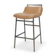 Kavalan Backless 33.5in Seat Counter Stool | Tan Leather w/ Gunmetal by Mercana at Eve Furniture