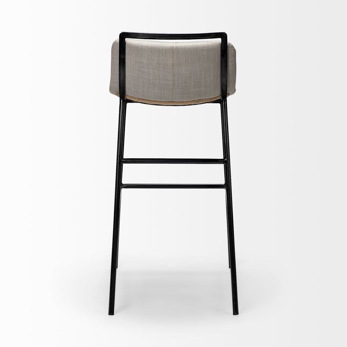 Kavalan Beige Upholstered Seat Gray Metal Frame Bar Stool by Mercana at Eve Furniture
