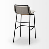 Kavalan Beige Upholstered Seat Gray Metal Frame Bar Stool by Mercana at Eve Furniture