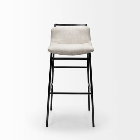Kavalan Beige Upholstered Seat Gray Metal Frame Counter Stool by Mercana at Eve Furniture