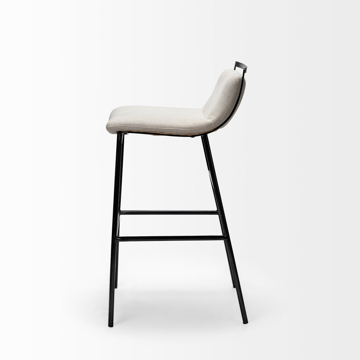 Kavalan Beige Upholstered Seat Gray Metal Frame Counter Stool by Mercana at Eve Furniture